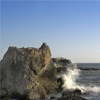 shell beach view of rock