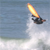 pismo beach surfing flying on the wave